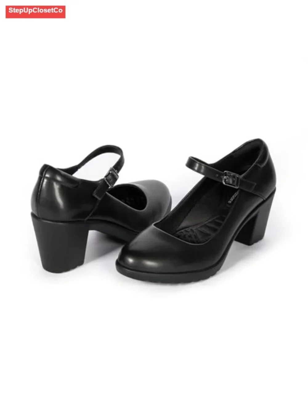 Mary Jane Heels with Arch Support, Chunky Block Heel Pumps for Women,